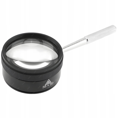 LUPA JUBILERSKA SZKŁO POWIĘKSZAJĄCE DUŻE Z UCHWYTEM RĄCZKĄ 10x 50mm RT0369
