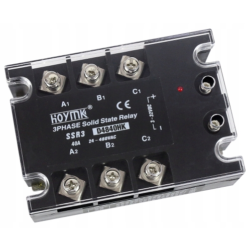 PRZEKAŹNIK PÓŁPRZEWODNIKOWY STYCZNIK PRZEMYSŁOWY HOYMK SSR 40A DC-AC 3FAZY