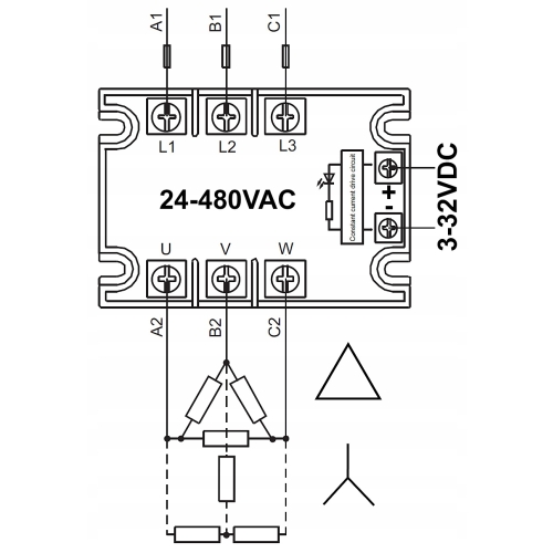 PRZEKAŹNIK PÓŁPRZEWODNIKOWY STYCZNIK PRZEMYSŁOWY HOYMK SSR 40A DC-AC 3FAZY