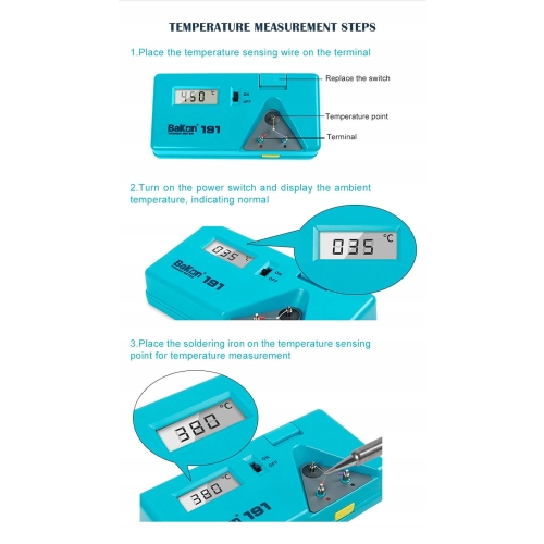 MIERNIK DO POMIARU TEMPERATURY GROTÓW 900M T12 C115 C210 C245 - BAKON 191
