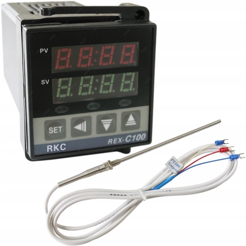 REGULATOR TEMPERATURY STEROWNIK REX C100+CZUJNIK DŁUGI PT100 M8 5x150 3 PIN