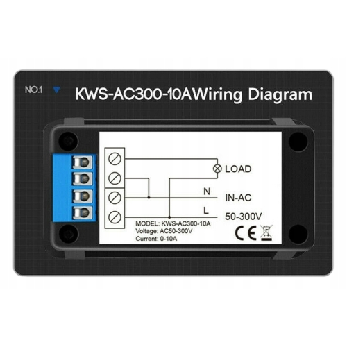 MIERNIK PRĄDU ELEKTRYCZNY WATOMIERZ WOLTOMIERZ WIELOFUNKCYJNY AC300-10A AC