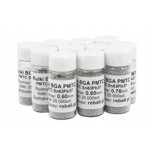 KULKI BGA OŁOWIOWE PMTC REBALLING UKŁADÓW BGA 0,60mm 25000 2,5x 10000szt.