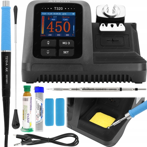 INTELIGENTNA STACJA LUTOWNICZA AIXUN T320 200W Z KOLBĄ T210 POD GROTY C210