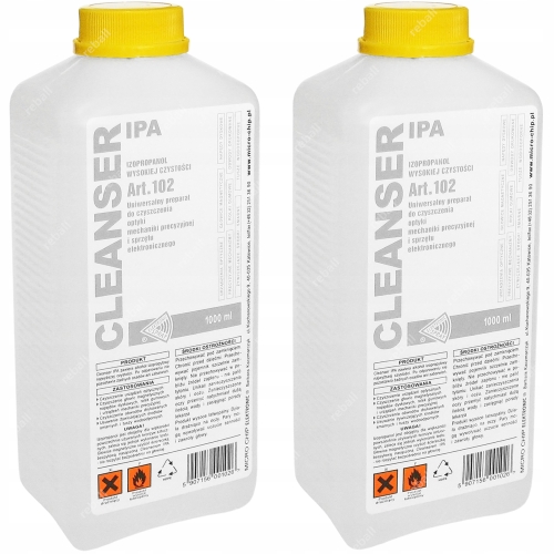 ALKOHOL IZOPROPYLOWY IZOPROPANOL CLEANSER IPA CZYSTY DO ODTŁUSZCZANIA 2x 1L