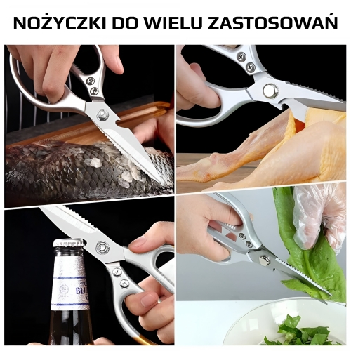 NOŻYCZKI KUCHENNE DO DROBIU KOŚCI KURCZAKA RYB WARZYW STAL NIERDZEWNA SK-5