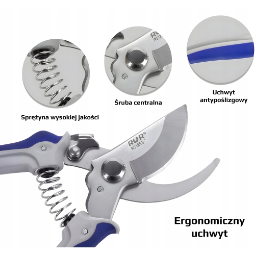RĘCZNY SEKATOR OGRODOWY NOŻYCE DO CIĘCIA GAŁĘZI KRZEWÓW RUR R3125 200mm 8''