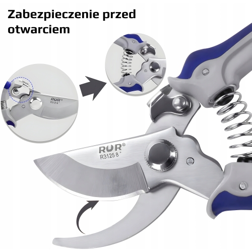 RĘCZNY SEKATOR OGRODOWY NOŻYCE DO CIĘCIA GAŁĘZI KRZEWÓW RUR R3125 200mm 8''