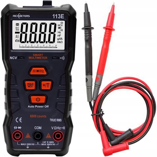 MULTIMETR RĘCZNY CYFROWY MIERNIK NAPIĘCIA PRĄDU 113E AUTOMATYCZNY + ETUI