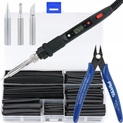 ZESTAW LUTOWNICA 80W NOWA WERSJA+OBCINACZKI CĘGI + RURKI TERMOKURCZLIWE 150