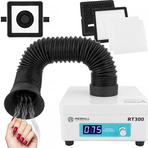 POCHŁANIACZ DYMU PYŁU ZAPACHÓW OPARÓW SKUTECZNY RT300 + 4X FILTR 99,97%