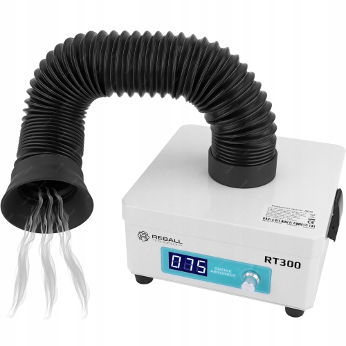 POCHŁANIACZ DYMU PYŁU ZAPACHÓW OPARÓW SKUTECZNY RT300 + 4X FILTR 99,97%