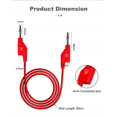 PRZEWODY DO MIERNIKA MULTIMETRU KABLE POMIAROWE SONDY BANAN 20A BST-080-JP