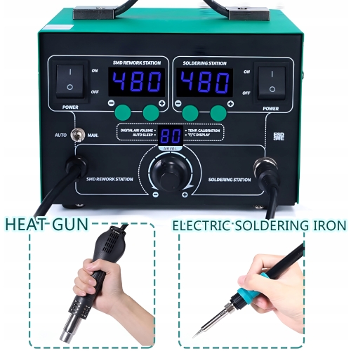 ZESTAW STACJA LUTOWNICZA HOT AIR 2w1 YIHUA 862BD+ SPAWARKA PLASTIKU Lv2