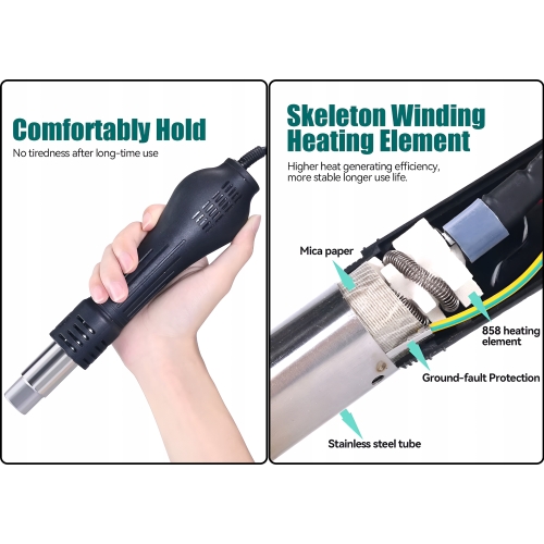 ZESTAW STACJA LUTOWNICZA HOT AIR 2w1 YIHUA 862BD+ SPAWARKA PLASTIKU Lv2