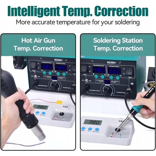 ZESTAW STACJA LUTOWNICZA HOT AIR 2w1 YIHUA 862BD+ ZSZYWARKA PLASTIKU v1