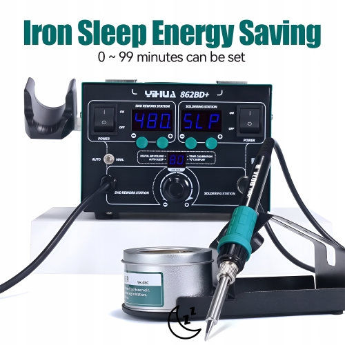 ZESTAW STACJA LUTOWNICZA HOT AIR 2w1 YIHUA 862BD+ ZSZYWARKA PLASTIKU v1