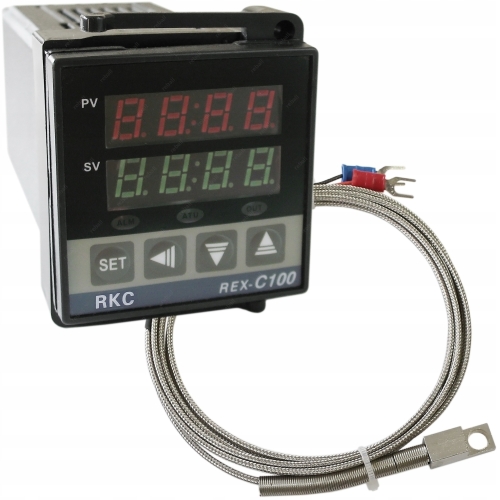 STEROWNIK REGULATOR TEMPERATURY REX C100 RELAY + CZUJNIK PT100 M8 450C