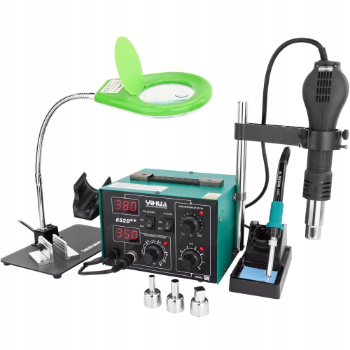 ZESTAW STACJA LUTOWNICZA HOT AIR 2w1 YIHUA 852D++ SPAWARKA PLASTIKU XLv1