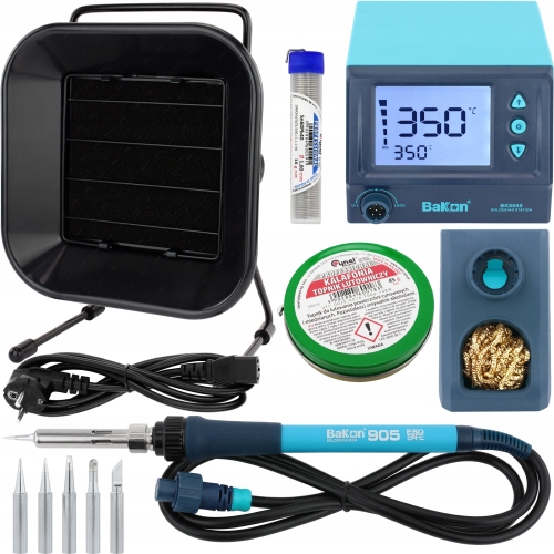 STACJA LUTOWNICZA BK969S 60W + POCHŁANIACZ DYMU 30W + AKCESORIA LUTOWNICZE
