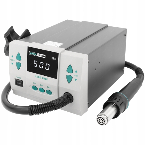 ZESTAW STACJA LUTOWNICZA HOT AIR SPAWARKA PLASTIKU AIFEN 861DW 1000W XLv2