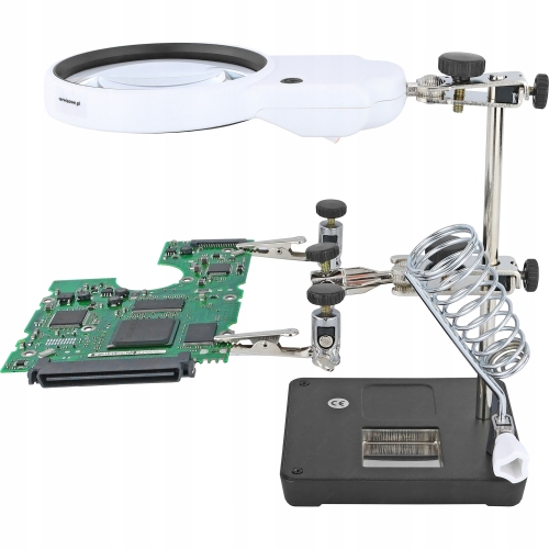3- TRZECIA RĘKA UCHWYT SERWIS PCB LUPA LED RT0191