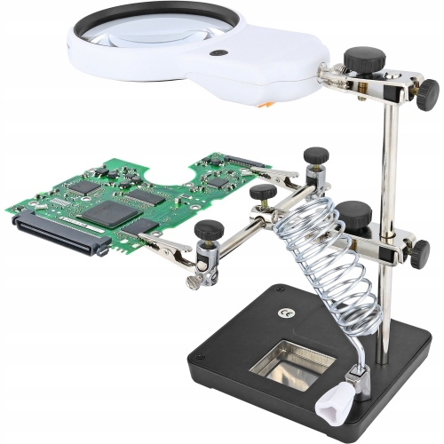 3- TRZECIA RĘKA UCHWYT SERWIS PCB LUPA LED RT0191