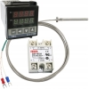 REGULATOR TEMPERATURY STEROWNIK REX C100 + CZUJNIK TYP K M6+ PRZEKAŹNIK 40A
