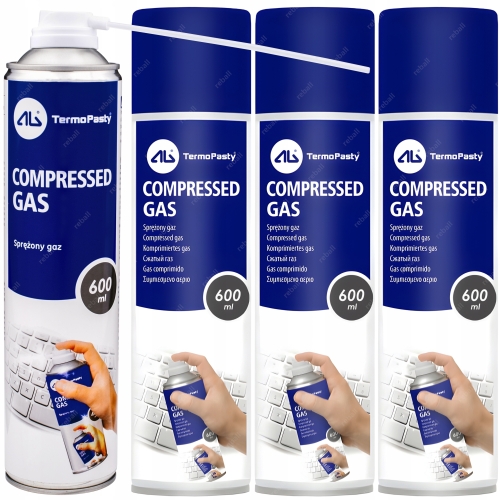 SPRĘŻONE POWIETRZE 3x 600ml Z RURKĄ KLAWIATURY LAPTOP KOMPUTER CZYSZCZENIA