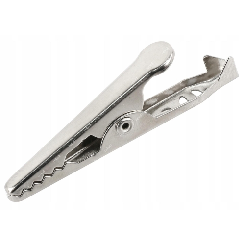 4SZT KROKODYLKI CZARNY 35mm IZOLOWANY NA KABEL