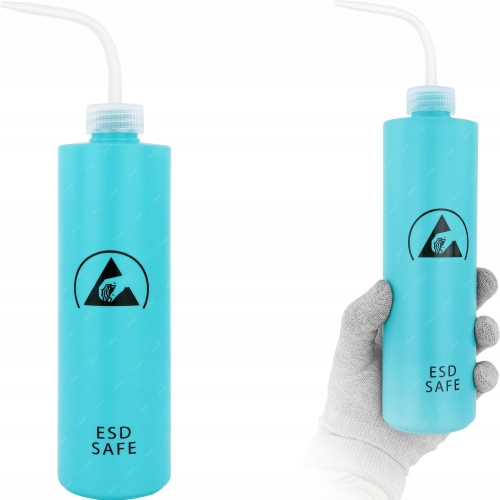 PLASTIKOWA BUTELKA DOZOWNICZA NA PŁYNY CHEMIE DO ELEKTRONIKI ESD HDPE 500ml