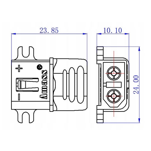 ZŁĄCZE AMASS XT60L WTYCZKA MĘSKA KONEKTOR ZŁĄCZE GNIAZDO BANANOWE Z OSŁONĄ