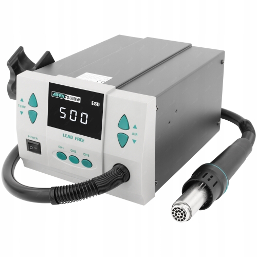 ZESTAW STACJA LUTOWNICZA HOT AIR NA SPAWARKA PLASTIKU AIFEN 861DW 1000W Lv1