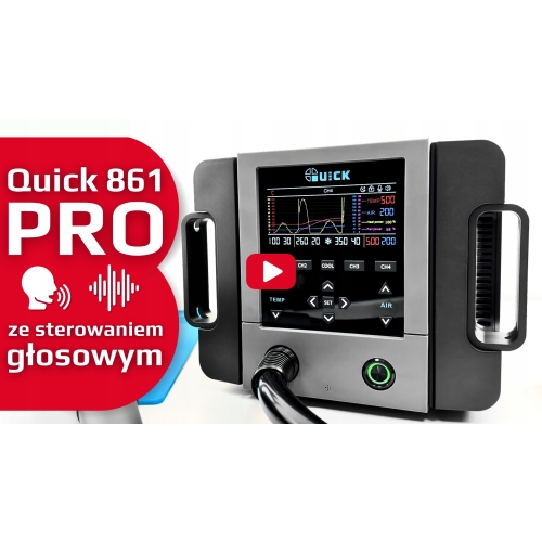 ZESTAW STACJA LUTOWNICZA QUICK 861 PRO 1300W HOT AIR FUNKCJA AI + CYNA 18g
