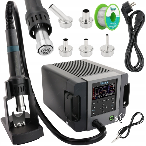 ZESTAW STACJA LUTOWNICZA QUICK 861 PRO 1300W HOT AIR FUNKCJA AI + CYNA 18g