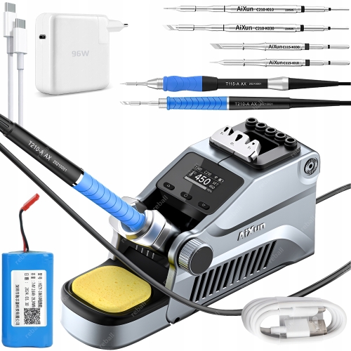 PRECYZYJNA STACJA LUTOWNICZA AIXUN T380 MOCNA 80W GROTY 2xC210 2xC115 USB-C