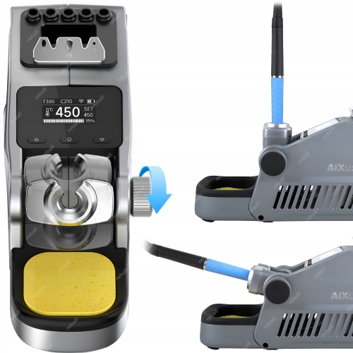 PRECYZYJNA STACJA LUTOWNICZA AIXUN T380 MOCNA 80W GROTY 2xC210 2xC115 USB-C