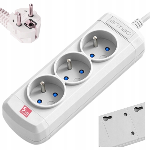 PRZEDŁUŻACZ LISTWA ZASILAJĄCA ARC3-G 1,5m 3 GNIAZDA 10A POLSKA JAKOŚĆ 2500W