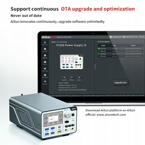 ZASILACZ LABORATORYJNY INTELIGENTNY AIXUN P3208 320W 32V/8A + KABLE IPHONE