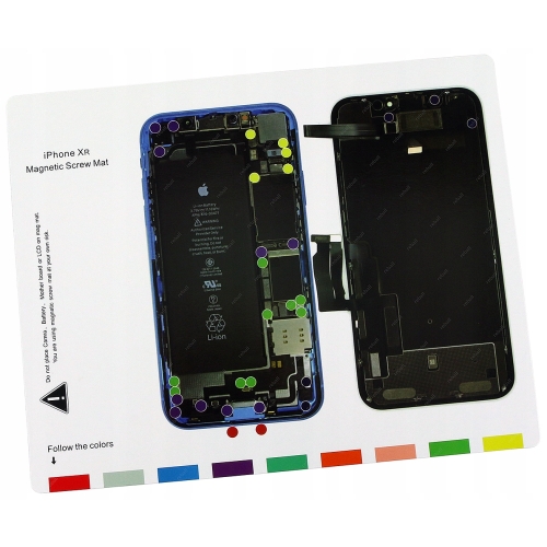 MATA MAGNETYCZNA NA ŚRUBKI Z TAPETĄ IPHONE XR - ORGANIZER SERWISOWY