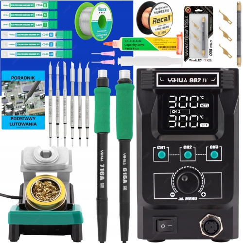 ZESTAW STACJA LUTOWNICZA YIHUA 982-IV 150W 2 KOLBY 6 GROTÓW C245 C210 XXLv3