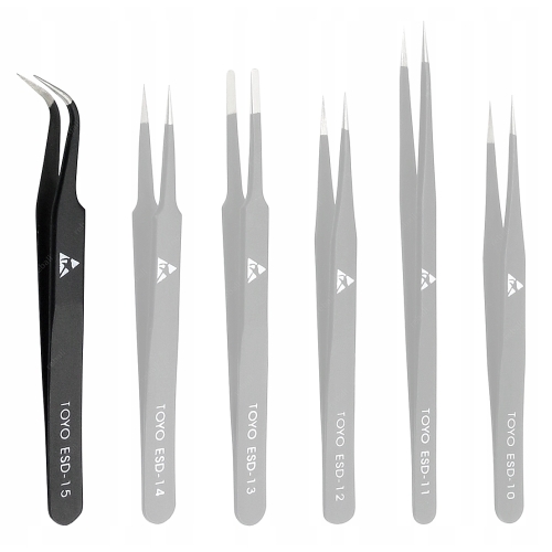 PĘSETA PRECYZYJNA PINCETA METALOWA PENSETA ZAGIĘTA DO BRWI RZĘS TOYO ESD-15