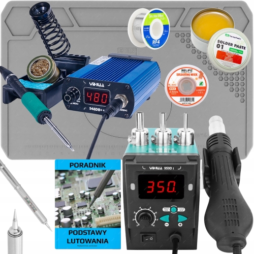 LUTOWNICA PRECYZYJNA YIHUA 948DB+II T12 + STACJA LUTOWNICZA HOT AIR 959D-I