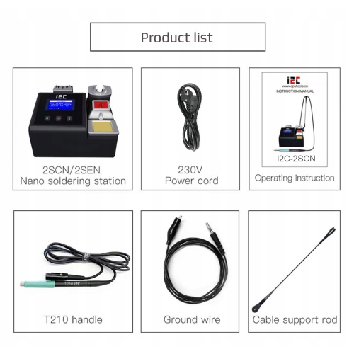 STACJA LUTOWNICZA LUTOWNICA PRECYZYJNA I2C-2SCNi 130W KOLBA T210 GROTY I210