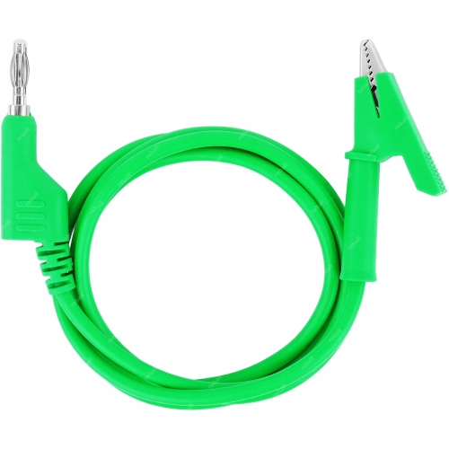 DO MIERNIKA KABEL PRZEWÓD SILIKONOWY POMIAROWY KROKODYLEK BANAN 3,7mm GREEN