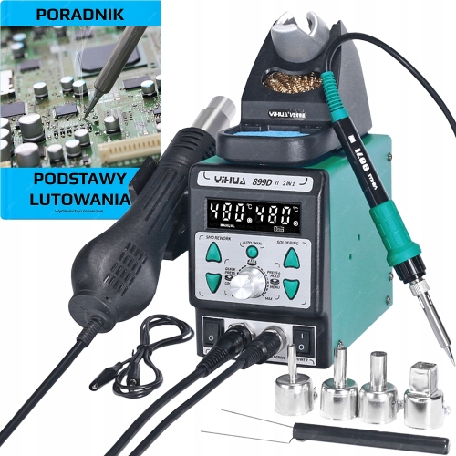 STACJA LUTOWNICZA HOT AIR LUTOWNICA PRECYZYJNA 2w1 YIHUA 899D-II 750W MOCNA