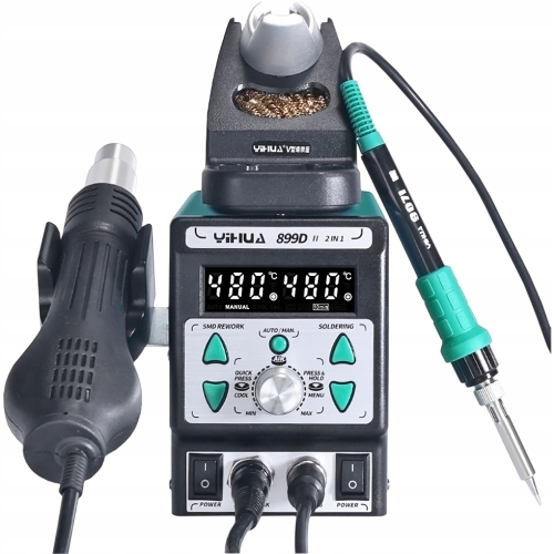 STACJA LUTOWNICZA HOT AIR LUTOWNICA PRECYZYJNA 2w1 YIHUA 899D-II 750W MOCNA
