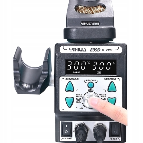 STACJA LUTOWNICZA HOT AIR LUTOWNICA PRECYZYJNA 2w1 YIHUA 899D-II 750W MOCNA