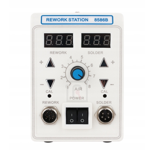 STACJA LUTOWNICZA HOT AIR + LUTOWNICA PRECYZYJNA 8586B 760W + ZESTAW AKCES.