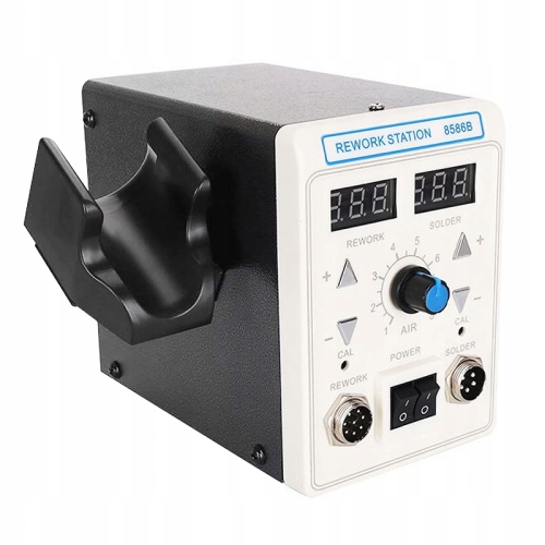 STACJA LUTOWNICZA HOT AIR + LUTOWNICA PRECYZYJNA 8586B 760W + ZESTAW AKCES.